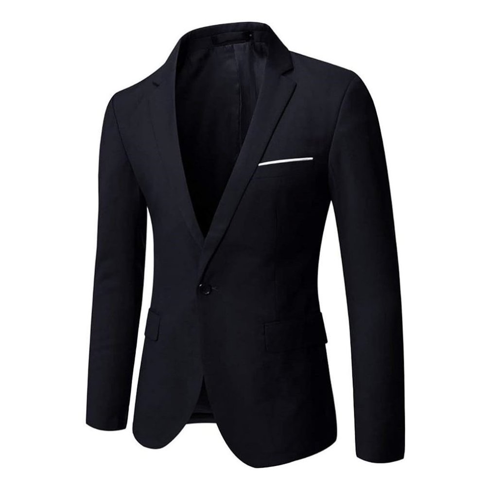 NWT BLEMISH Wulful Mens Suit Jacket Black Polyester Dinner Coat Size M $99 9D096